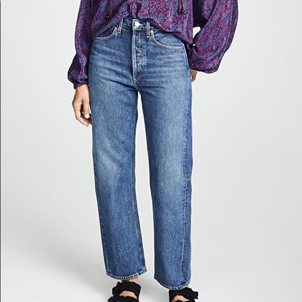 Agolde Blue Straight Leg Jeans